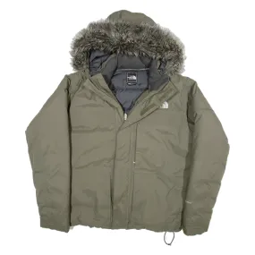 THE NORTH FACE Puffer Style Mens Parka Jacket Green Nylon Hooded L