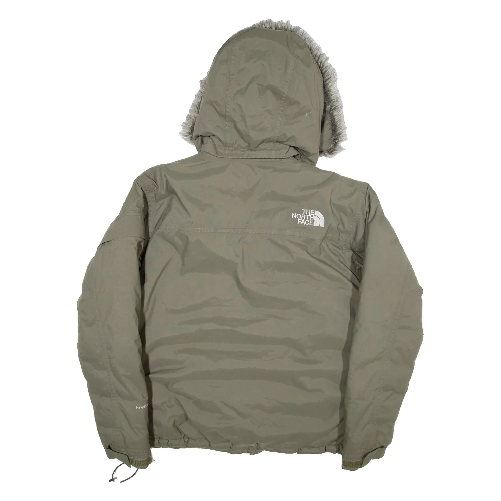 THE NORTH FACE Puffer Style Mens Parka Jacket Green Nylon Hooded L