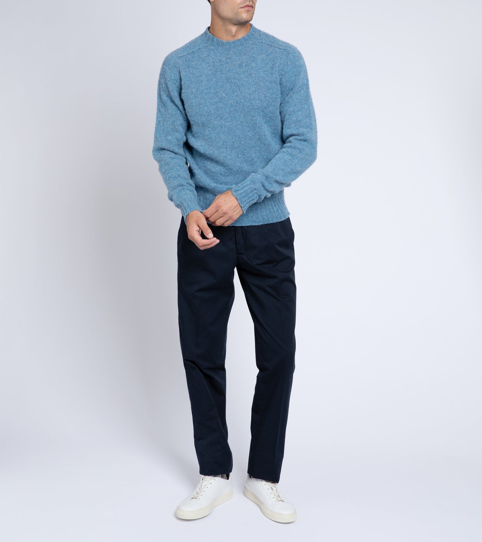 Trunk Berwick Brushed Shetland Crew Sweater: Denim Blue