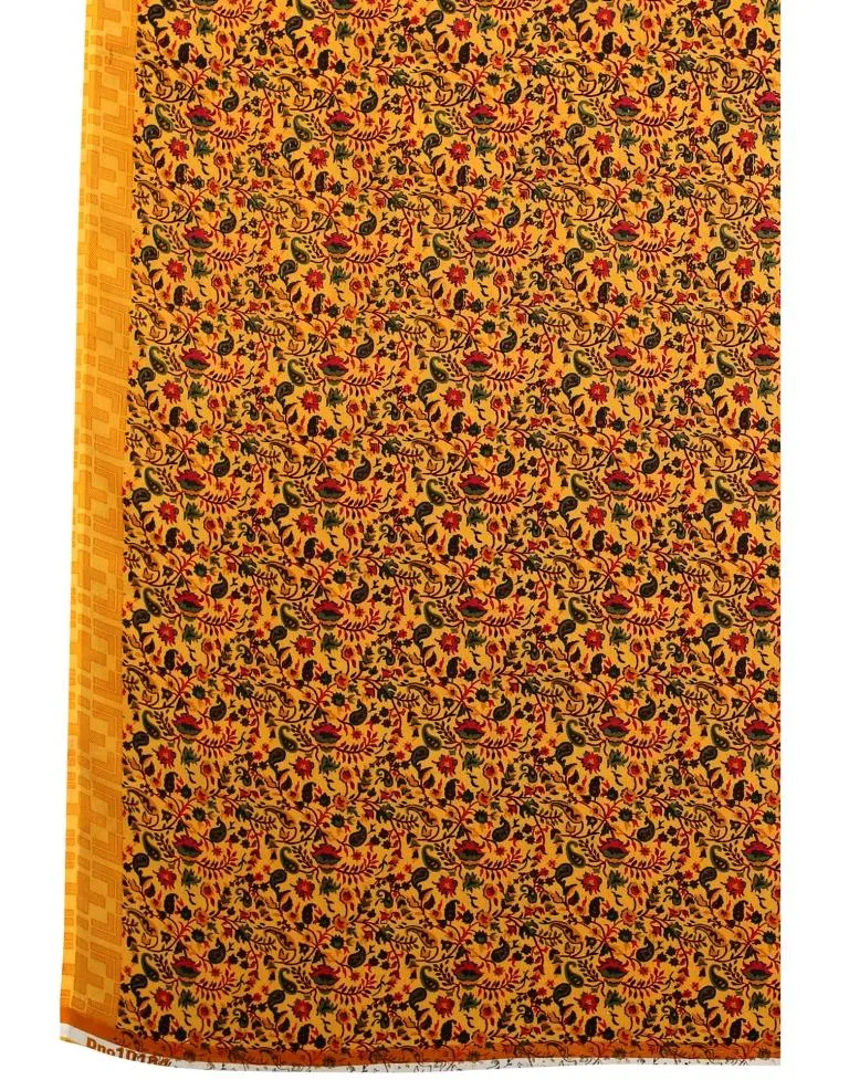 Turmeric Yellow Printed Saree