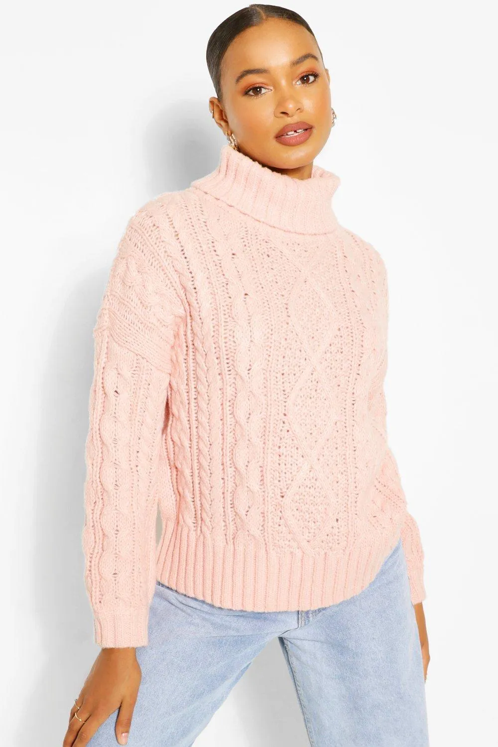 Turtleneck Cable Knit Sweater