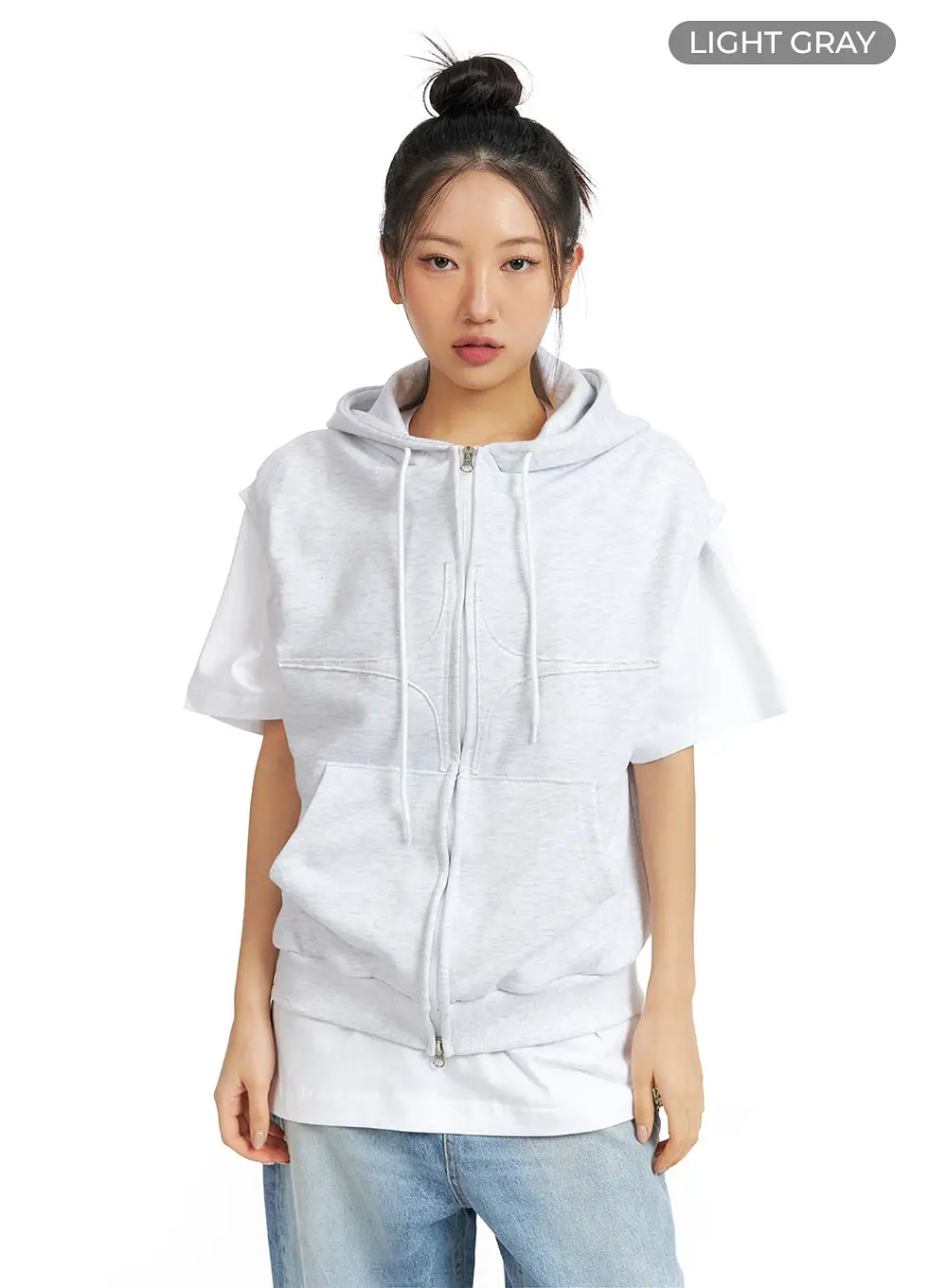 Two-Way Zip Hoodie Vest CF419