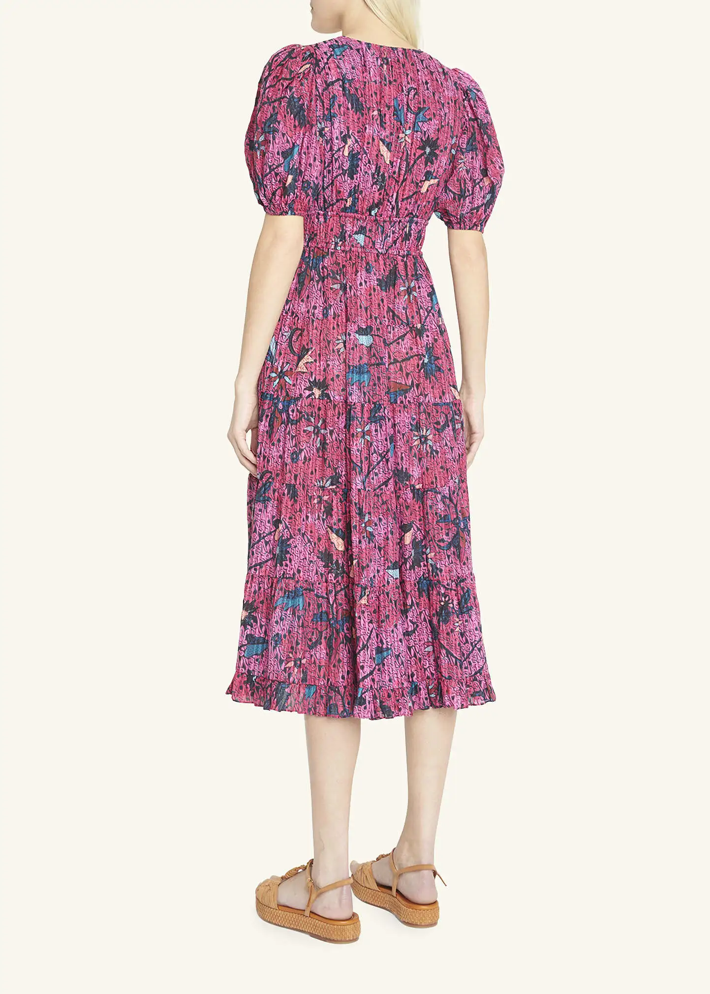 Ulla Johnson Thelma Tiered Puff-Sleeve Midi Dress