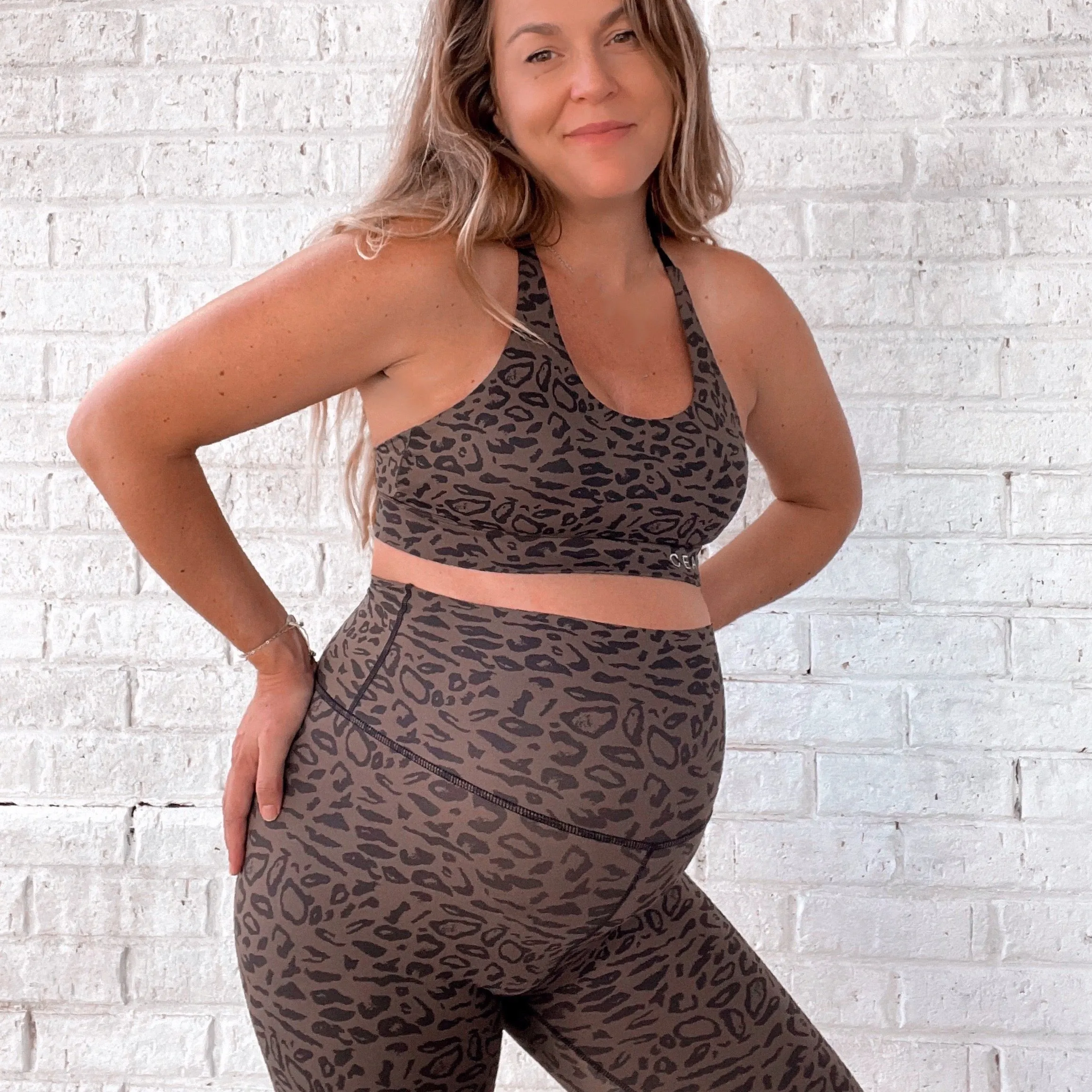 Ultra High Waist Leggings - Olive Leopard