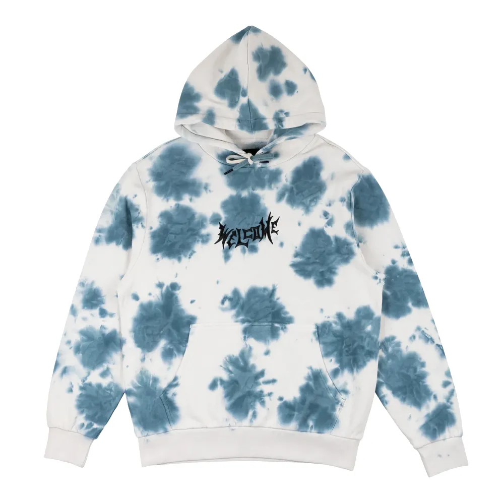 Welcome Inkblot Tie-Dyed Pullover Hoodie Bone/Mist