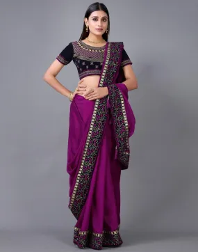 Wine Silk Saree