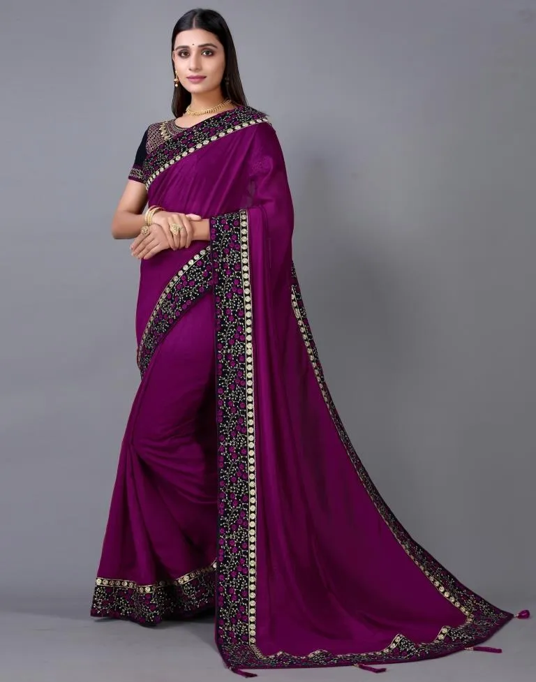 Wine Silk Saree