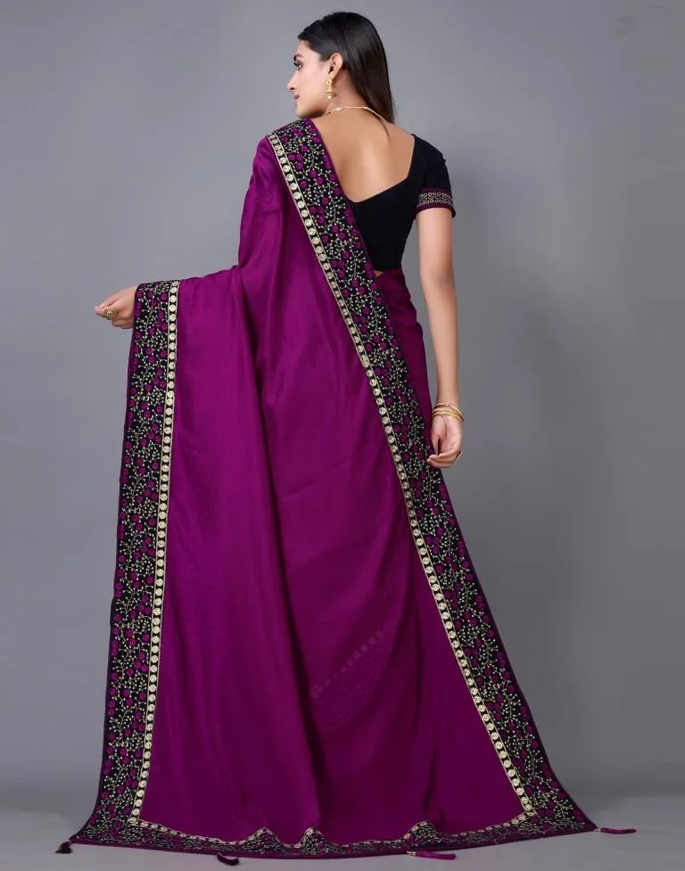 Wine Silk Saree