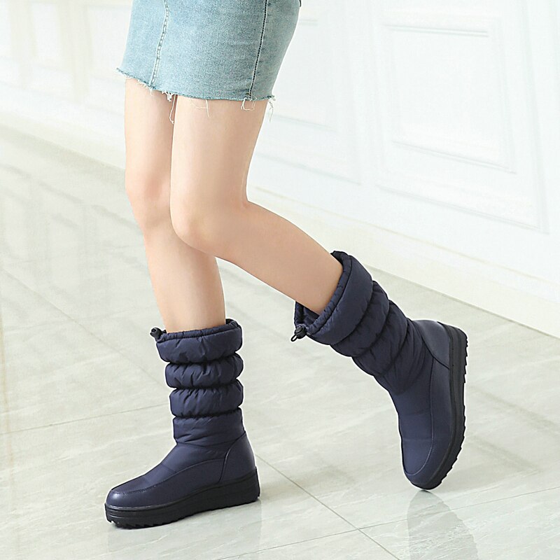 Women's Cozy Soft Thick Sole Winter Warm Waterproof Mid-Calf Snow Boots