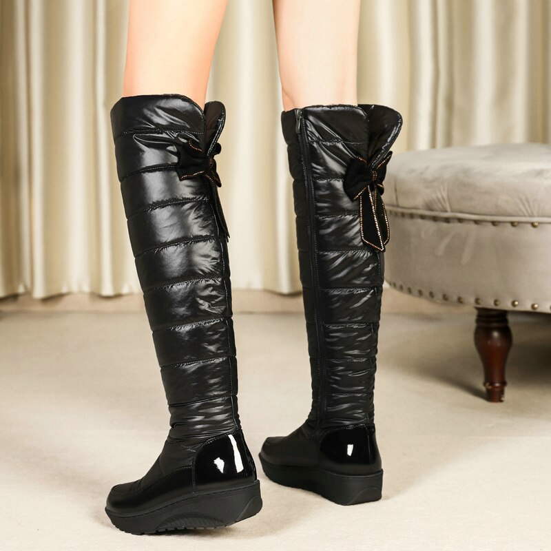 Women's Cozy Winter Warm Round Toe Slim Soft Thick Sole Knight Boots