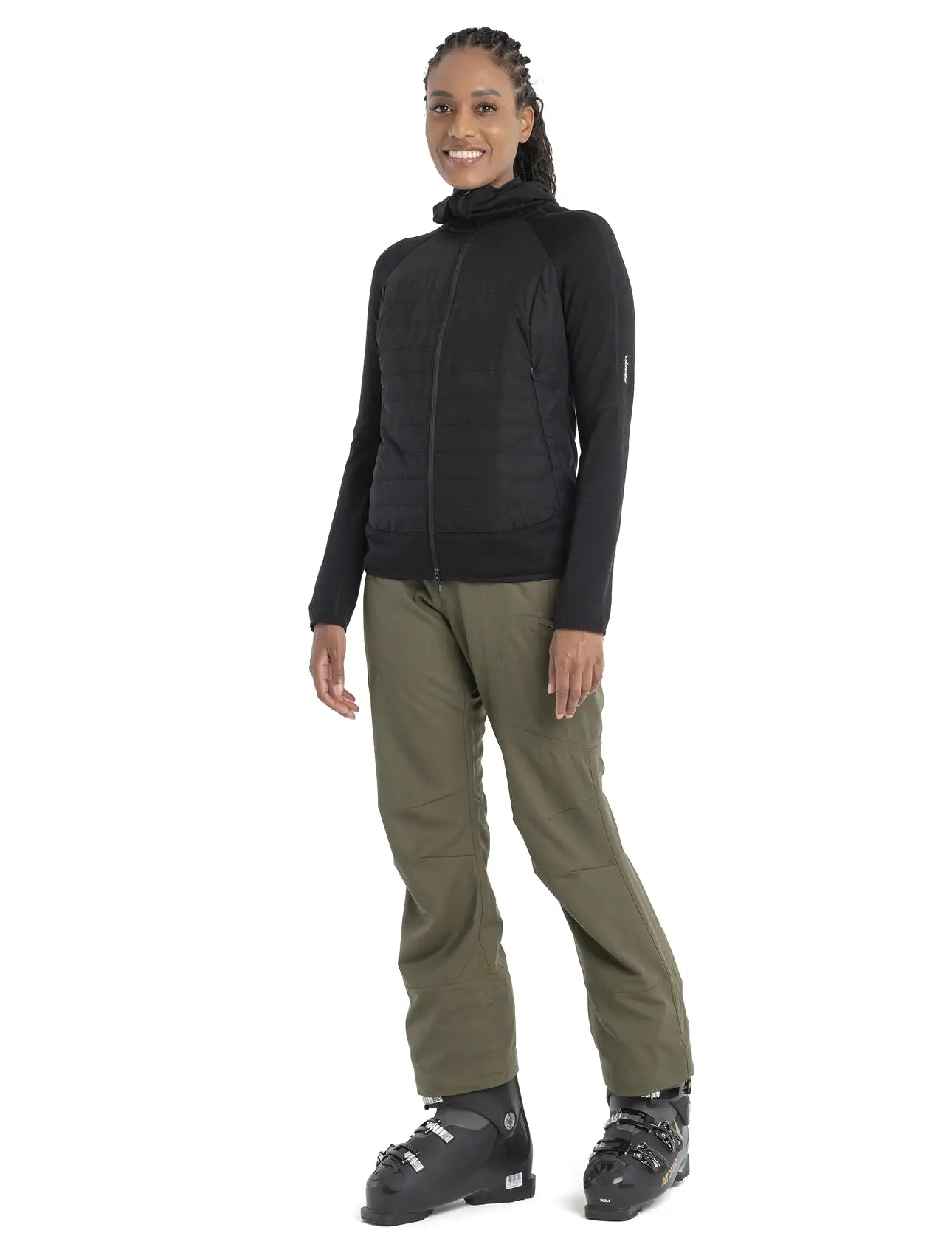 Womens Merino Blend Quantum Hybrid LS Zip Hoodie