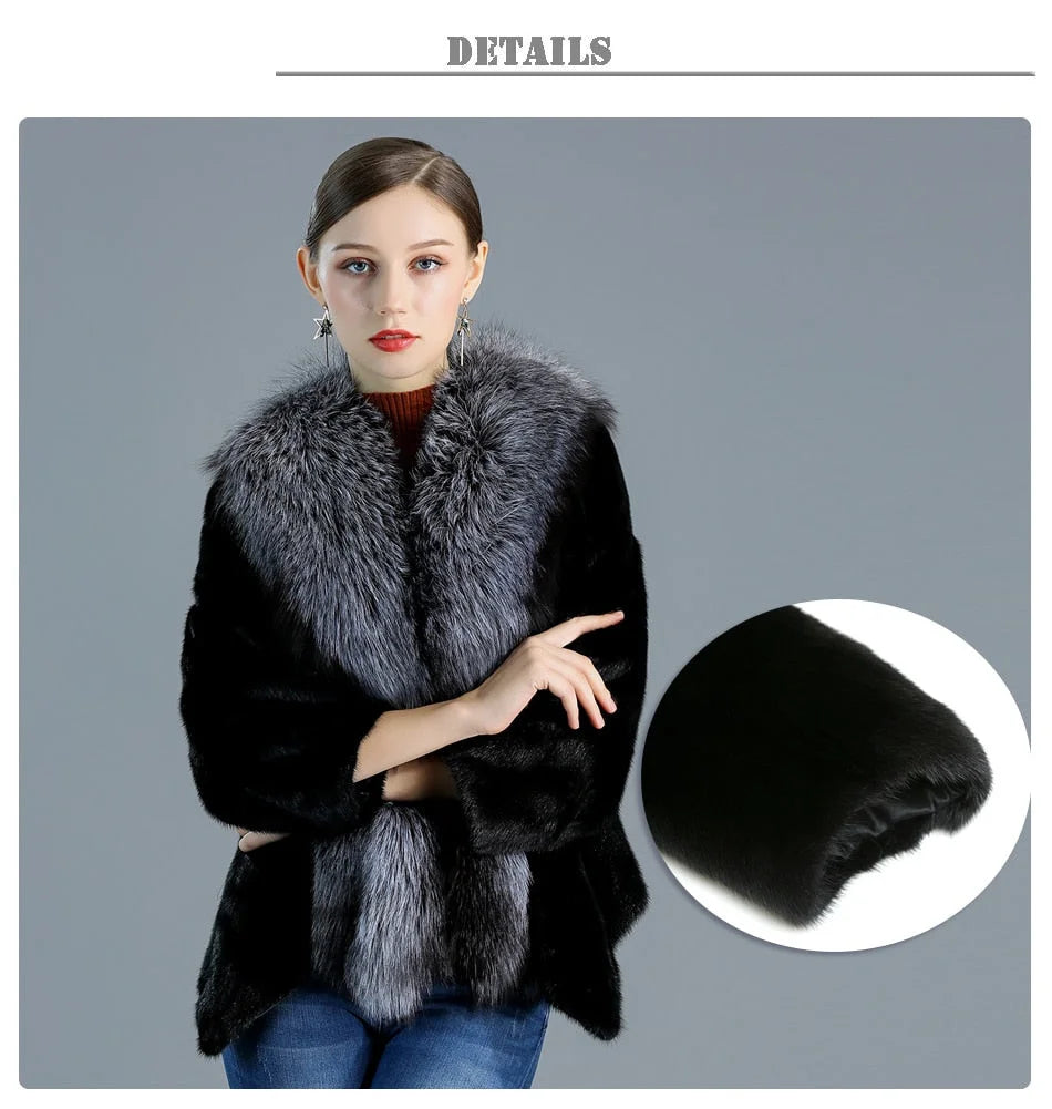 Women's Winter Natural Mink Fur Leisure Style Thick Short Jackets