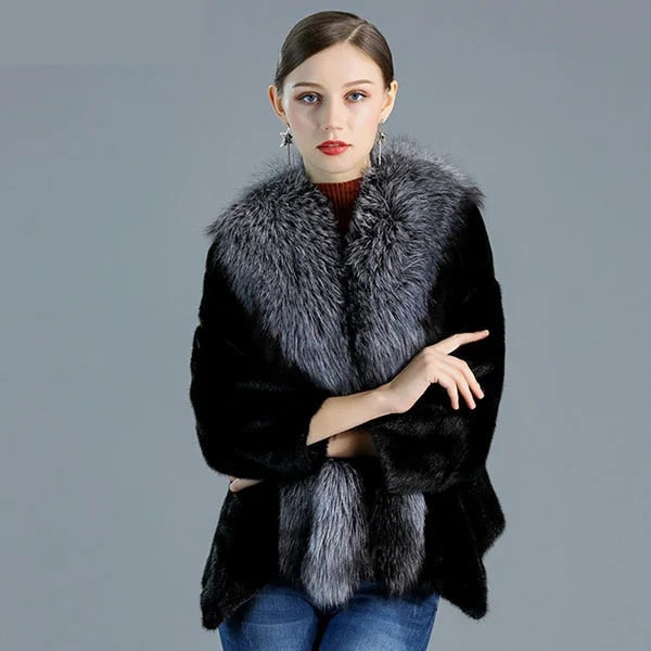 Women's Winter Natural Mink Fur Leisure Style Thick Short Jackets