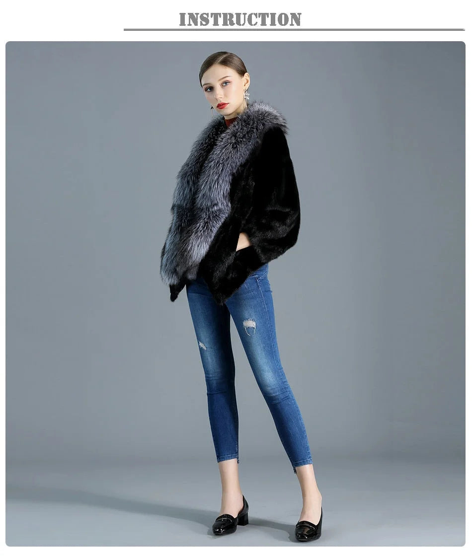 Women's Winter Natural Mink Fur Leisure Style Thick Short Jackets