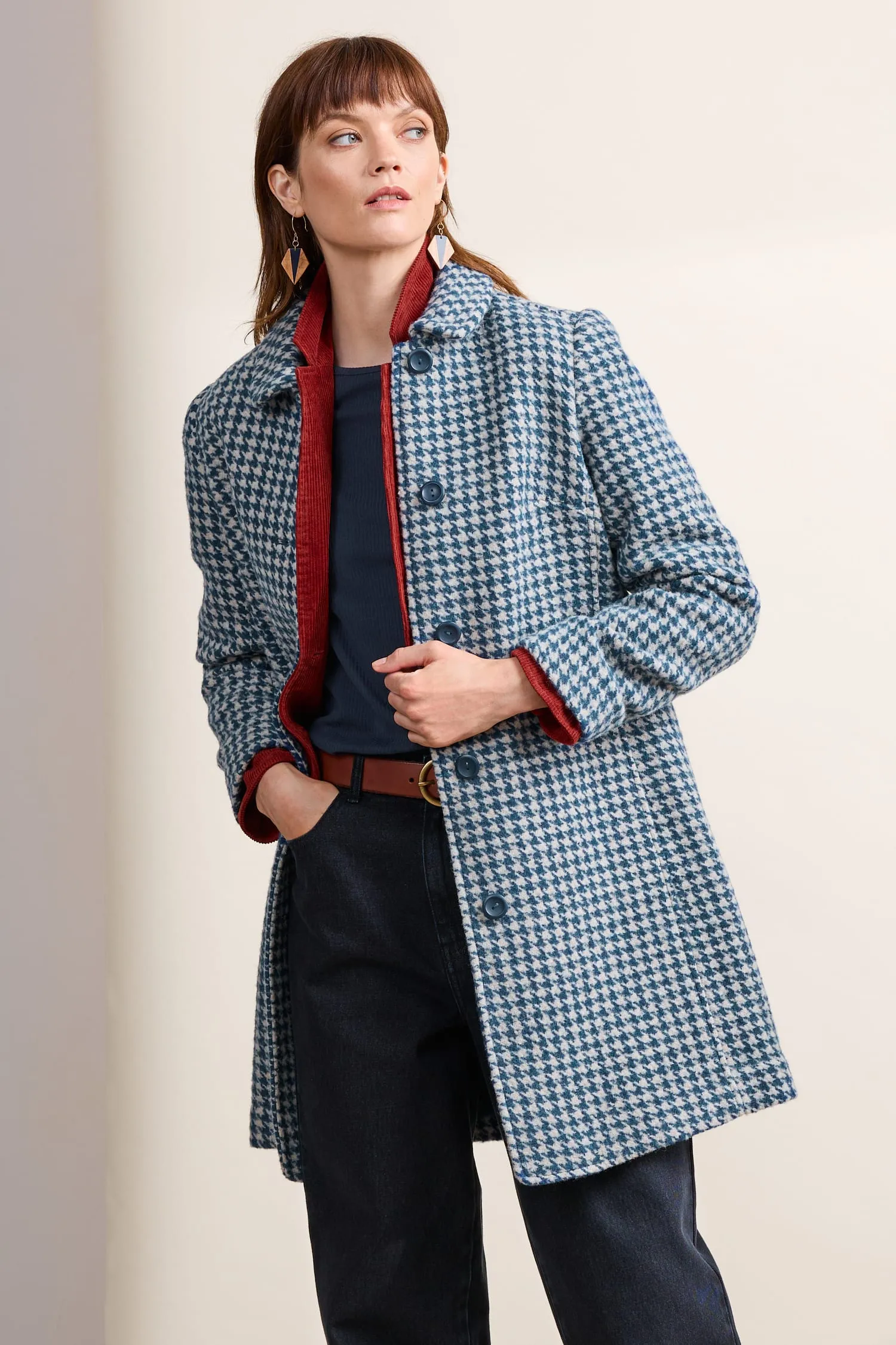 Wood Cabin Wool Blend Twill Coat 