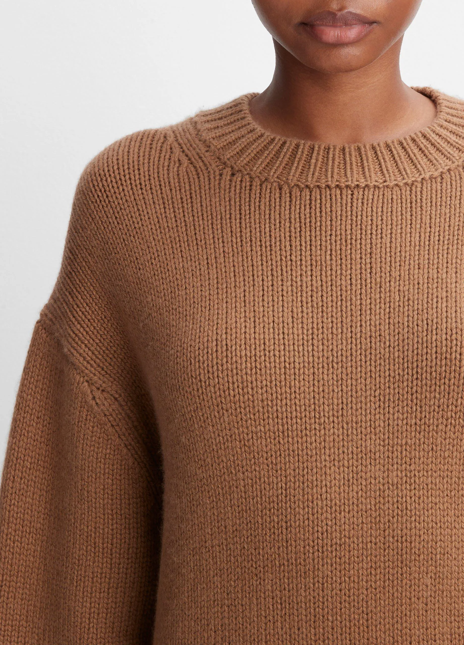 Wool and Cashmere Boyfriend Crew Neck Sweater