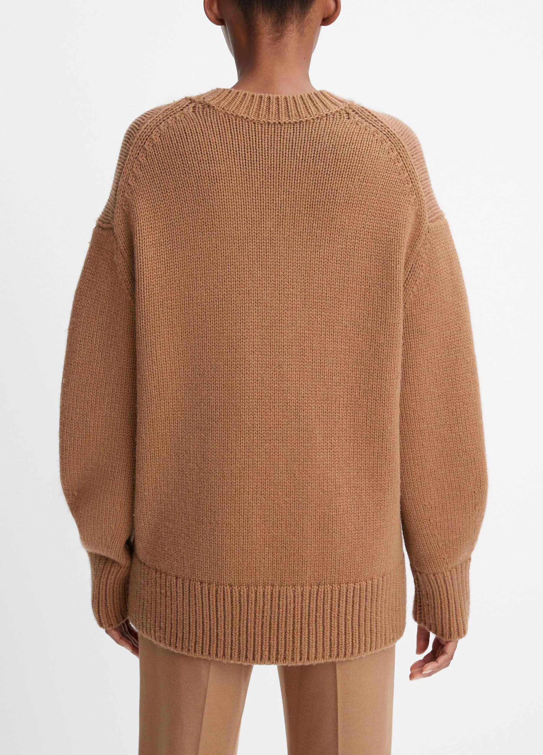 Wool and Cashmere Boyfriend Crew Neck Sweater