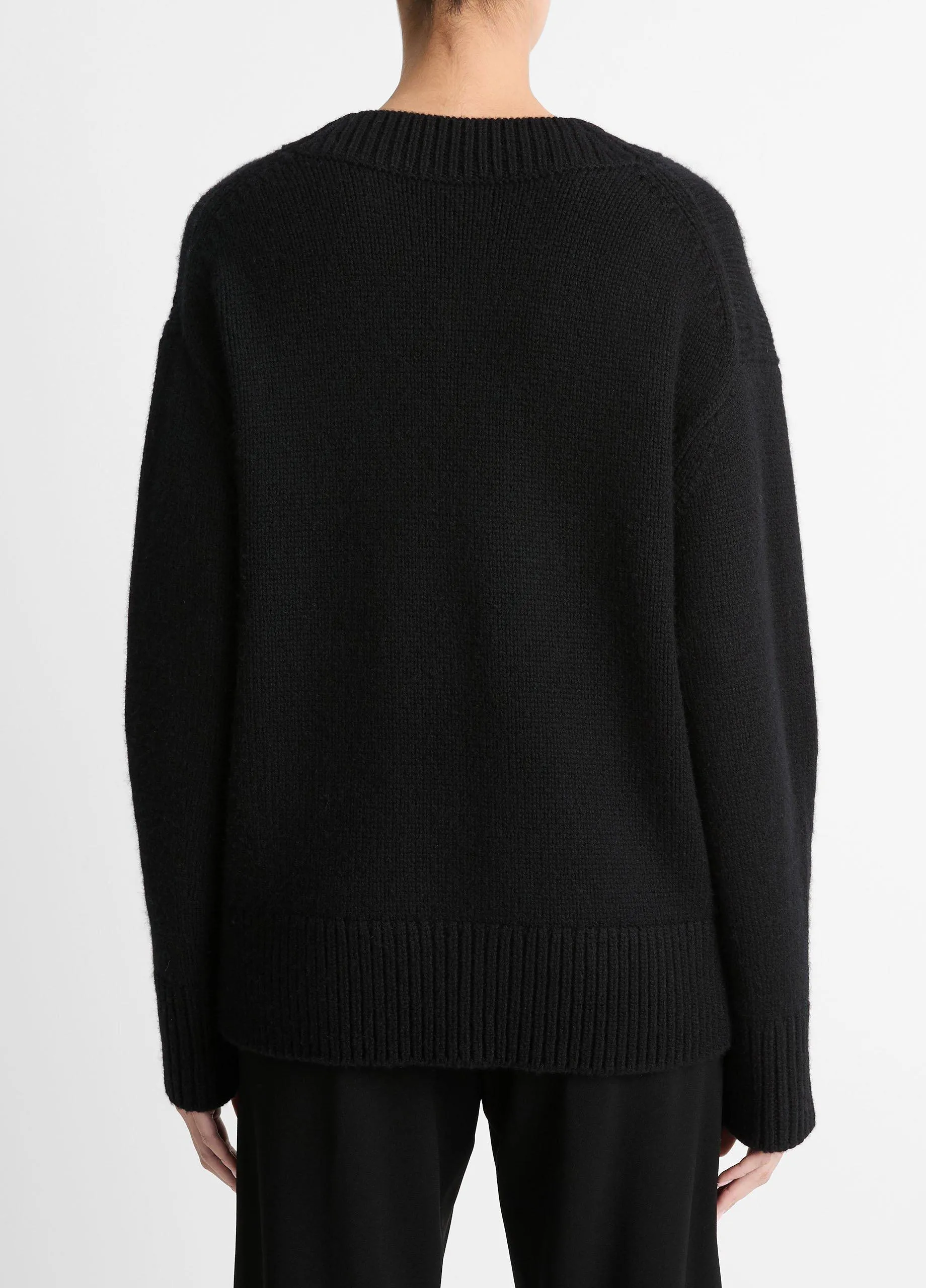 Wool and Cashmere Drop-Shoulder V-Neck Sweater