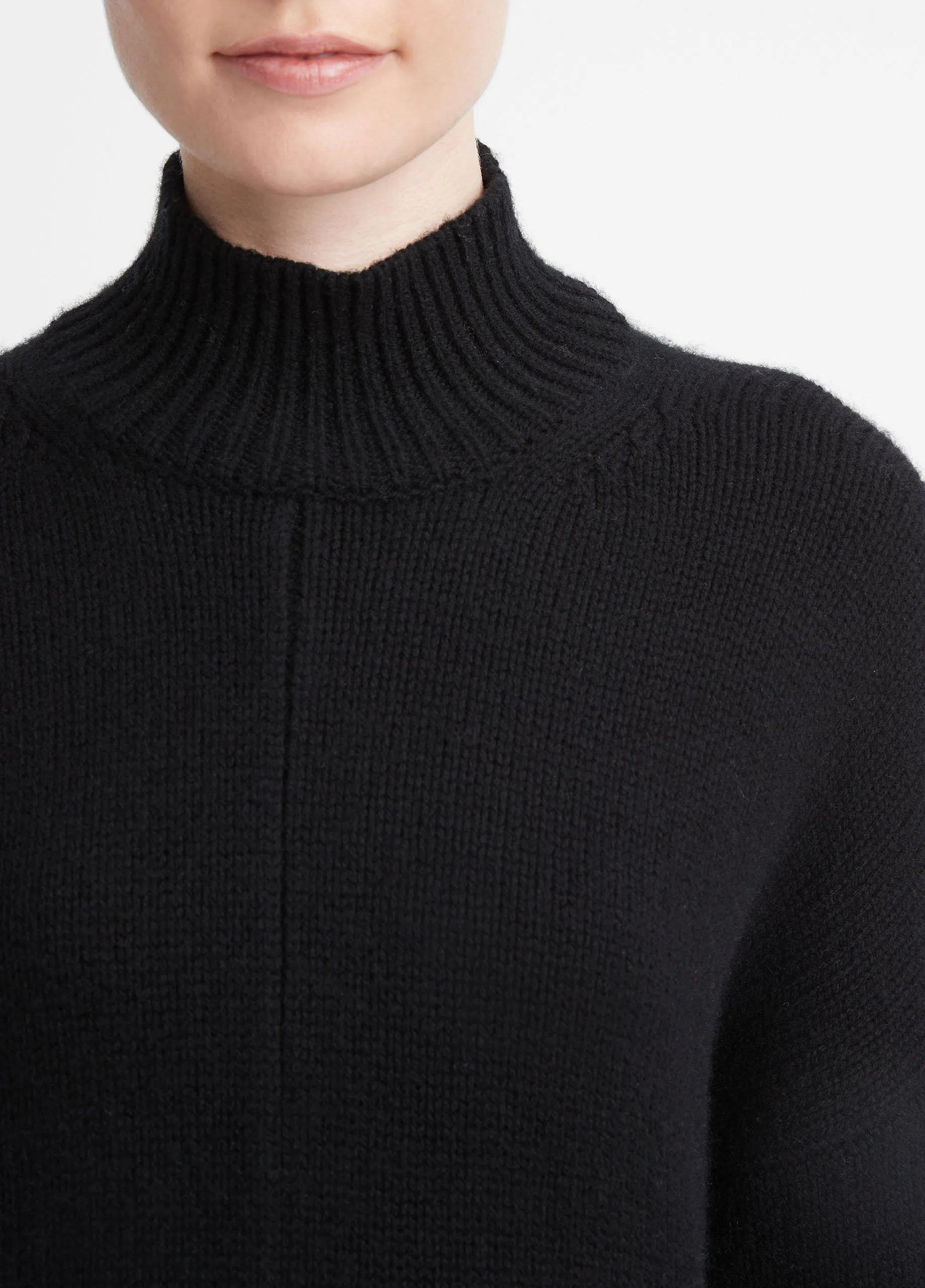 Wool and Cashmere Trapeze Turtleneck Sweater