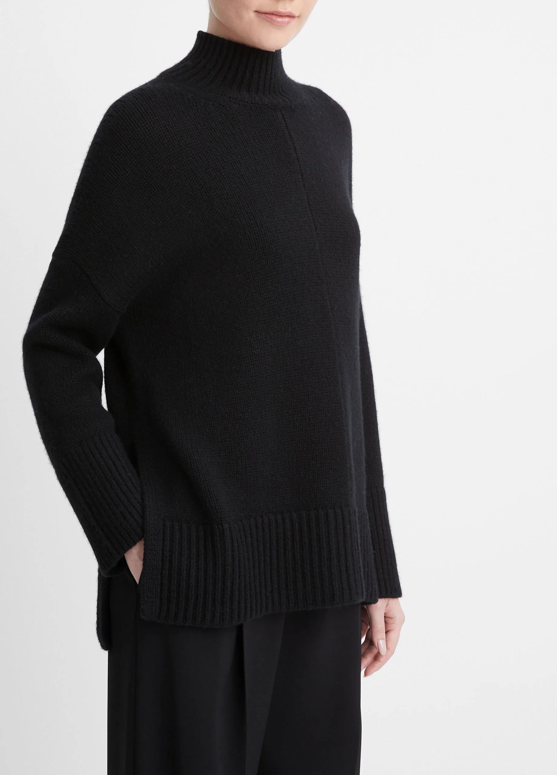 Wool and Cashmere Trapeze Turtleneck Sweater