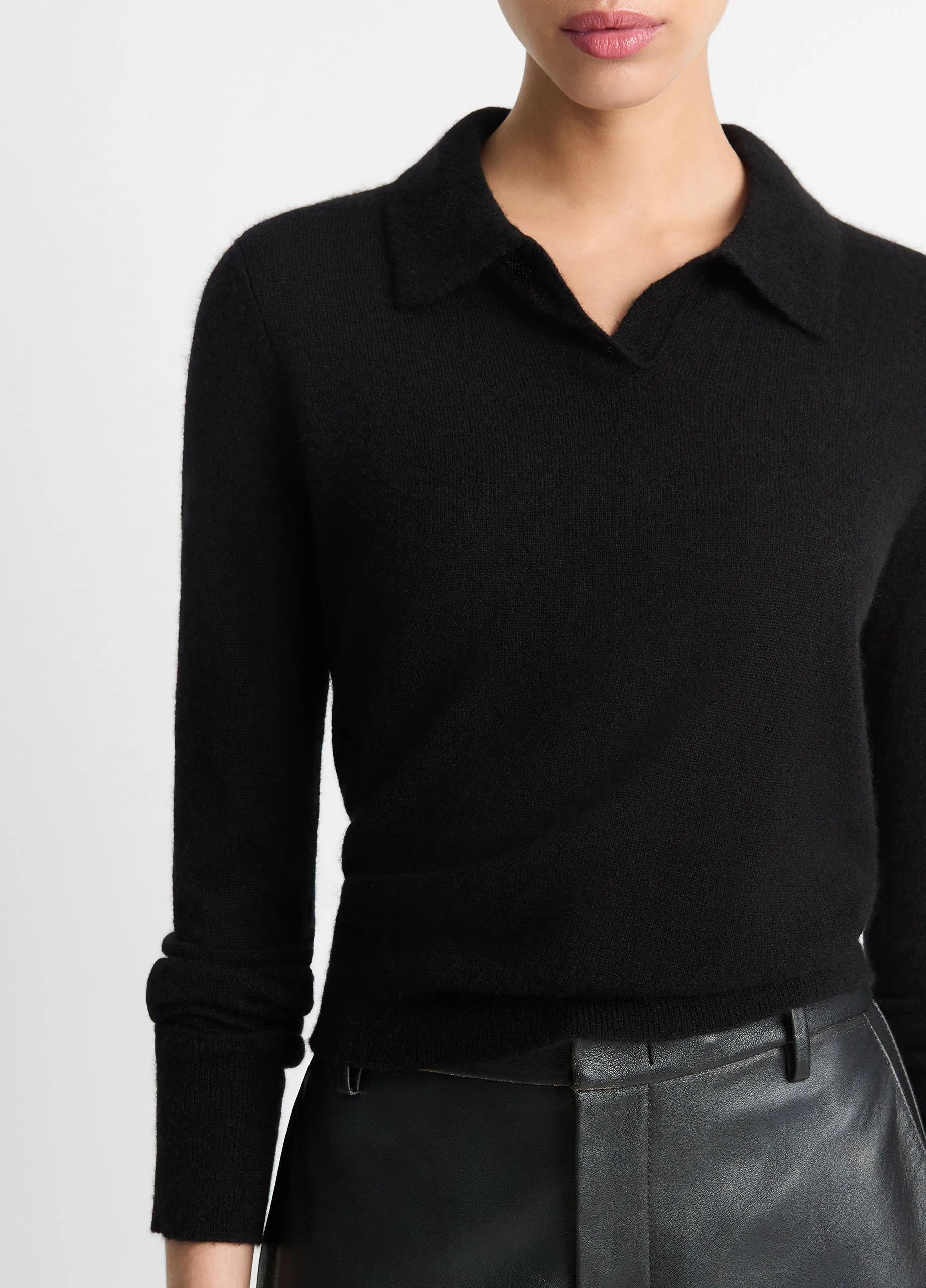 Wool-Blend Polo Sweater