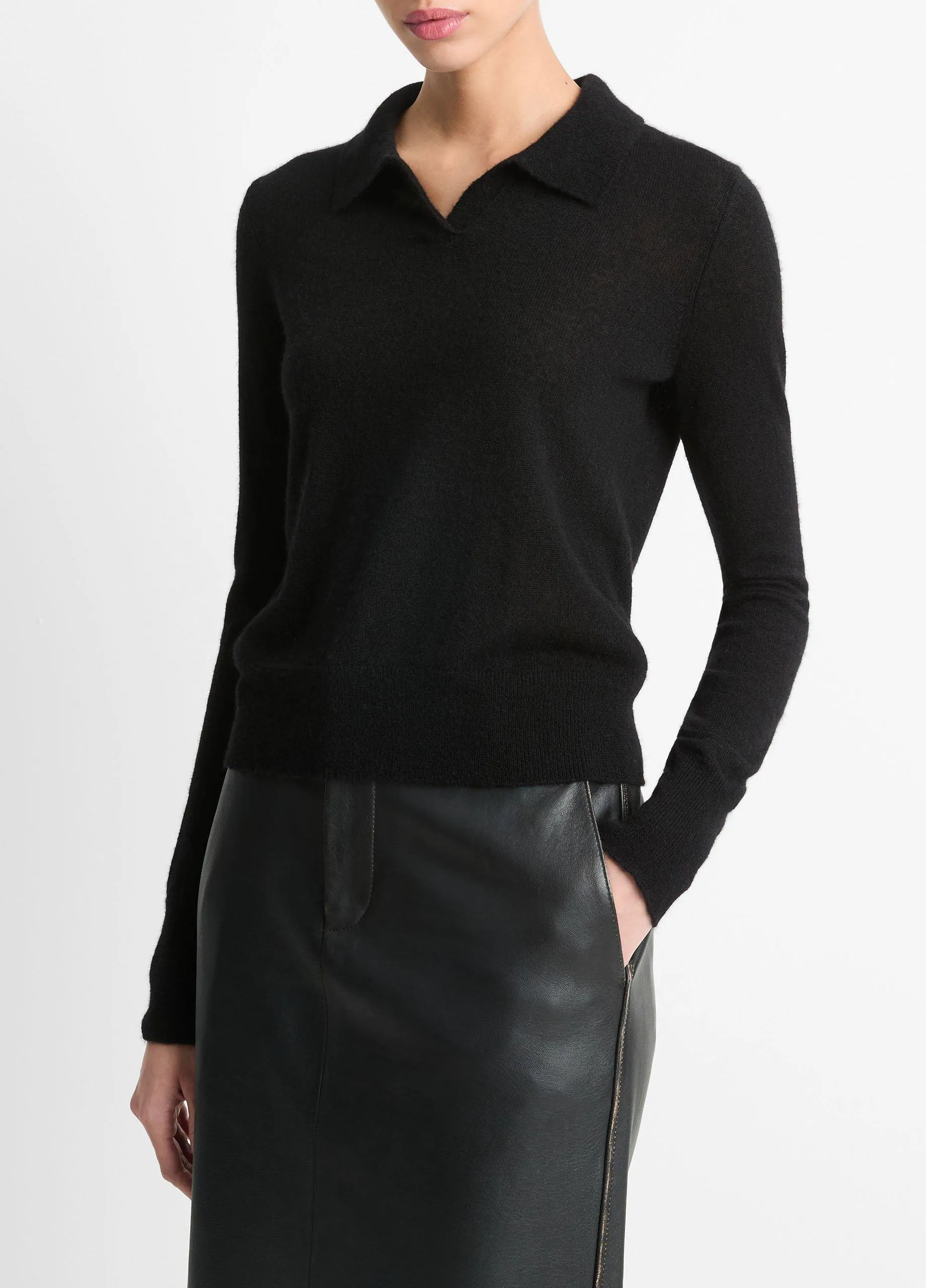 Wool-Blend Polo Sweater