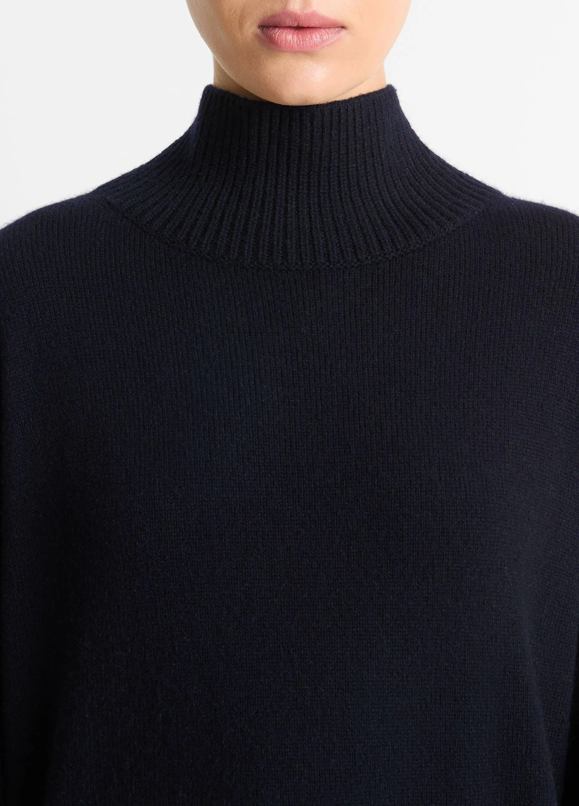 Wool-Cashmere Drop-Shoulder Turtleneck Sweater