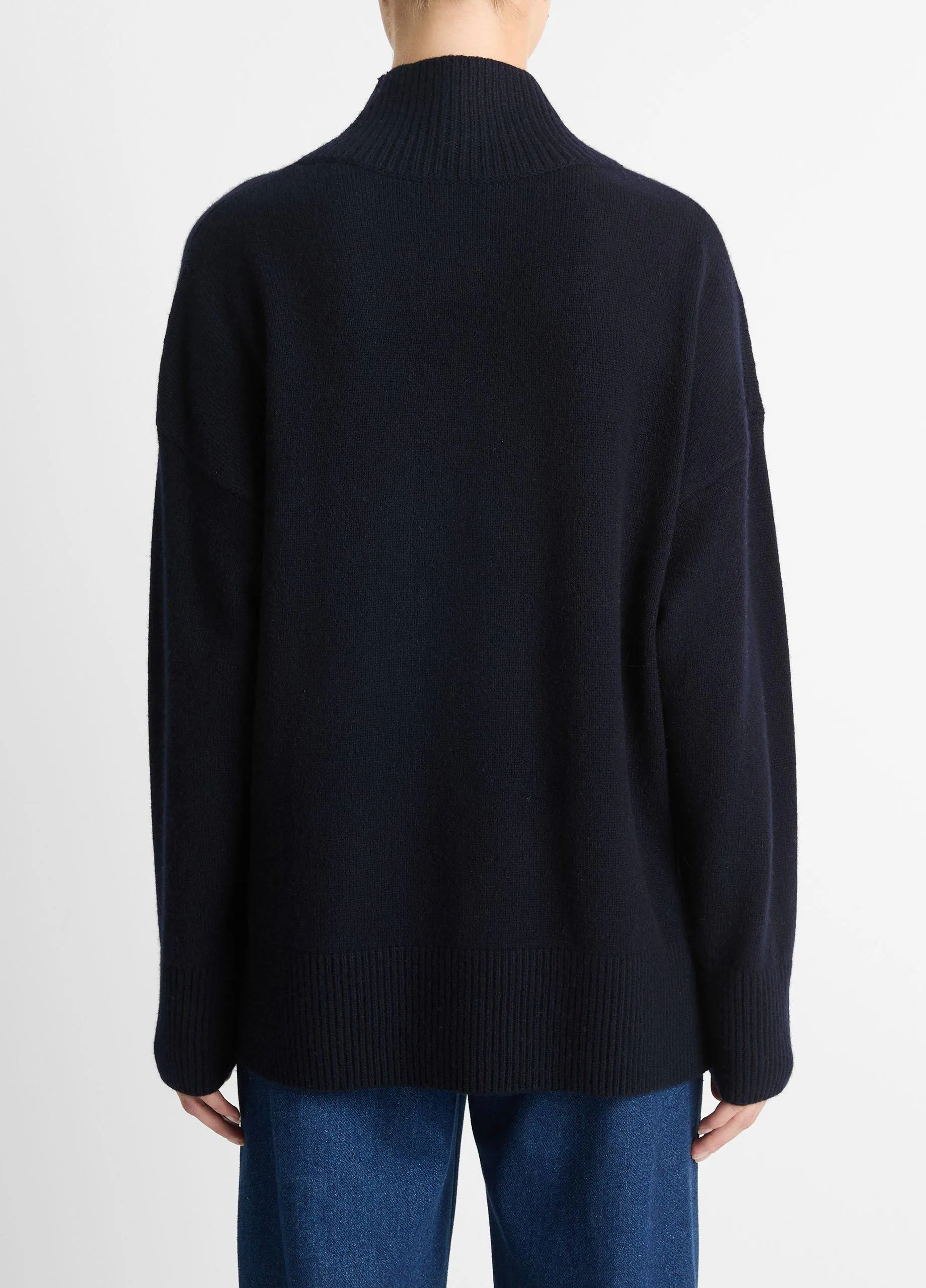 Wool-Cashmere Drop-Shoulder Turtleneck Sweater