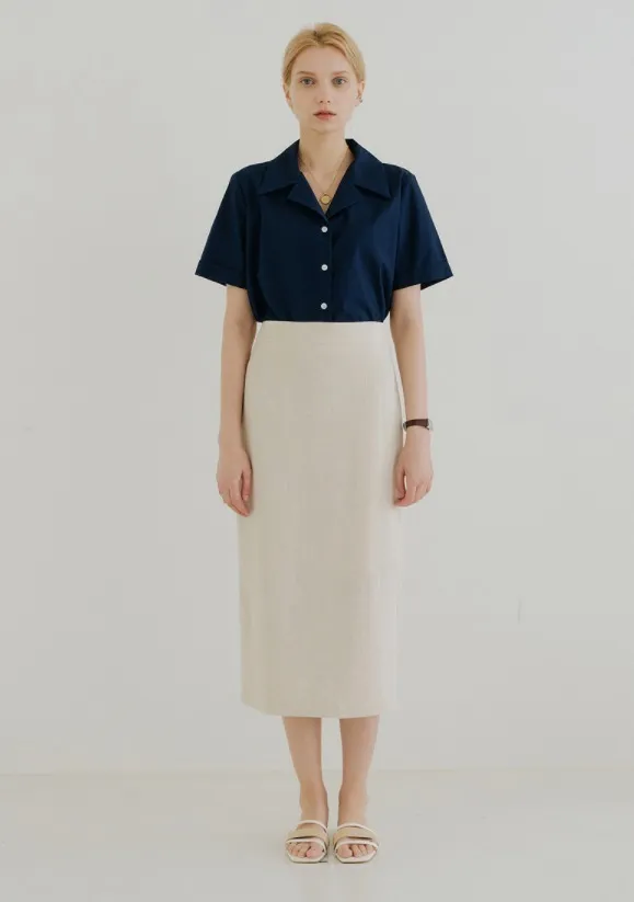 YUPPE  |Plain Cotton Short Sleeves Shirts & Blouses