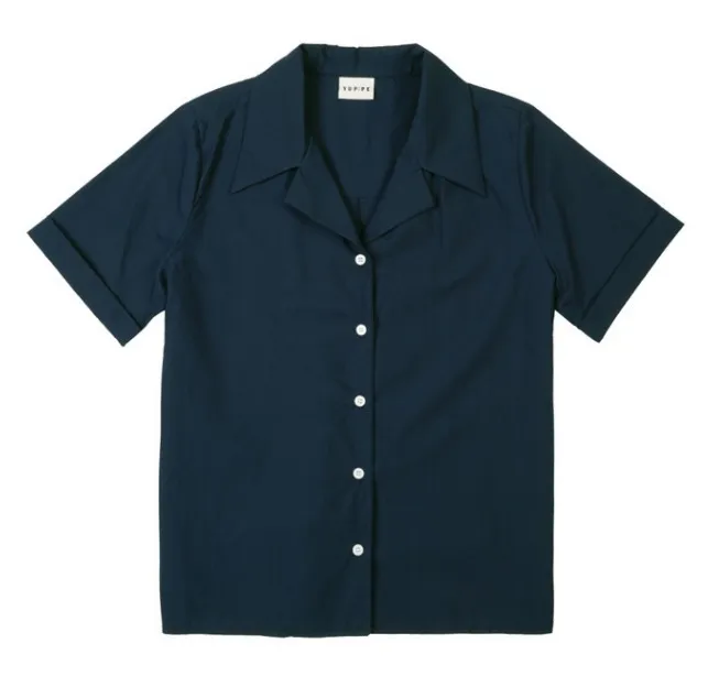 YUPPE  |Plain Cotton Short Sleeves Shirts & Blouses