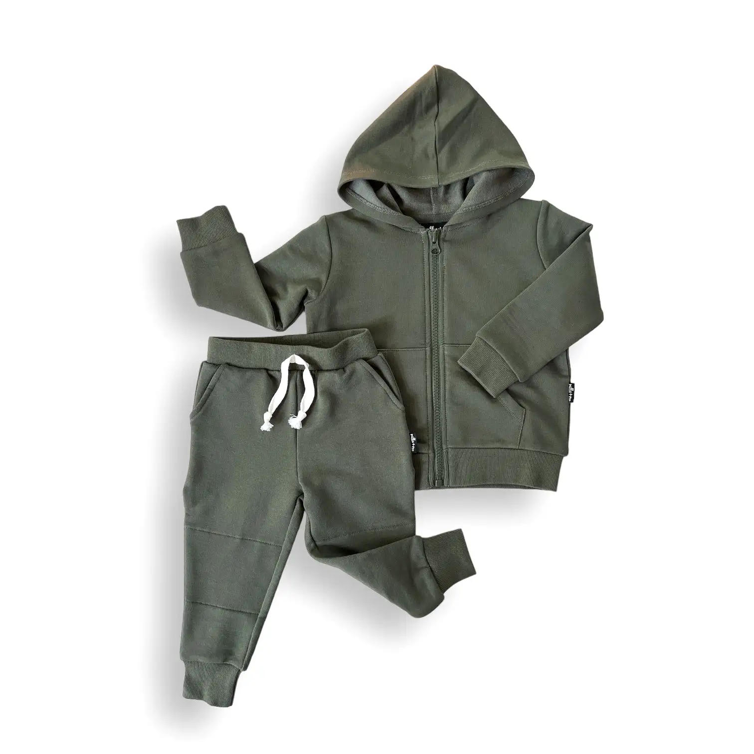 ZIP HOODIE- Moss Bamboo French Terry